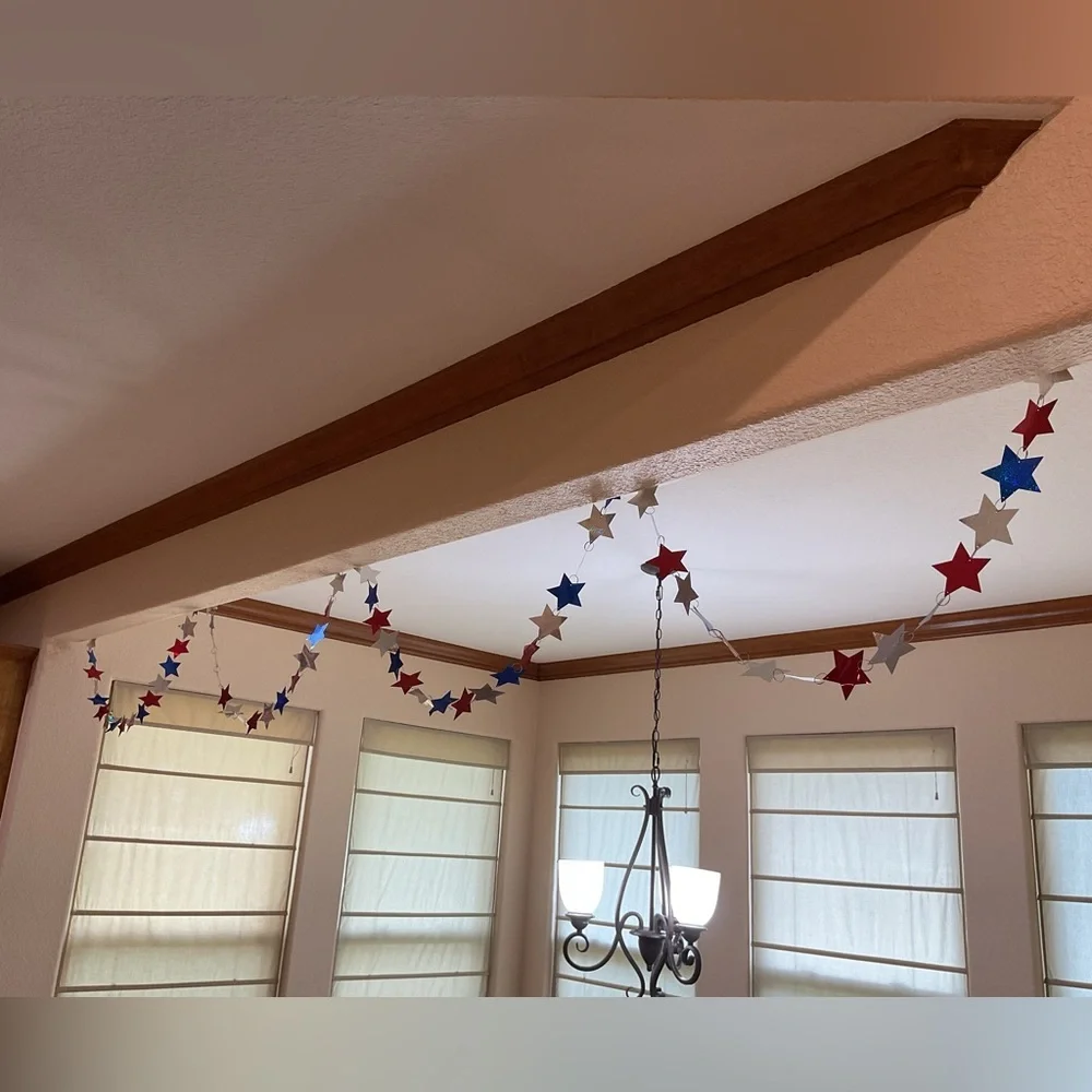 Patriotic Military Retirement Party Photo Backdrop Banner & Star Streamers Decor